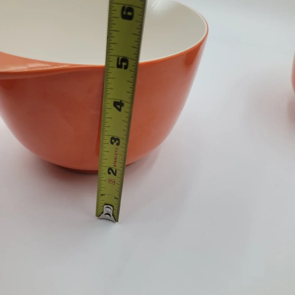 Orange‎ Melamine Nesting Mixing Bowl Set with Pour Spout 3 Piece Set